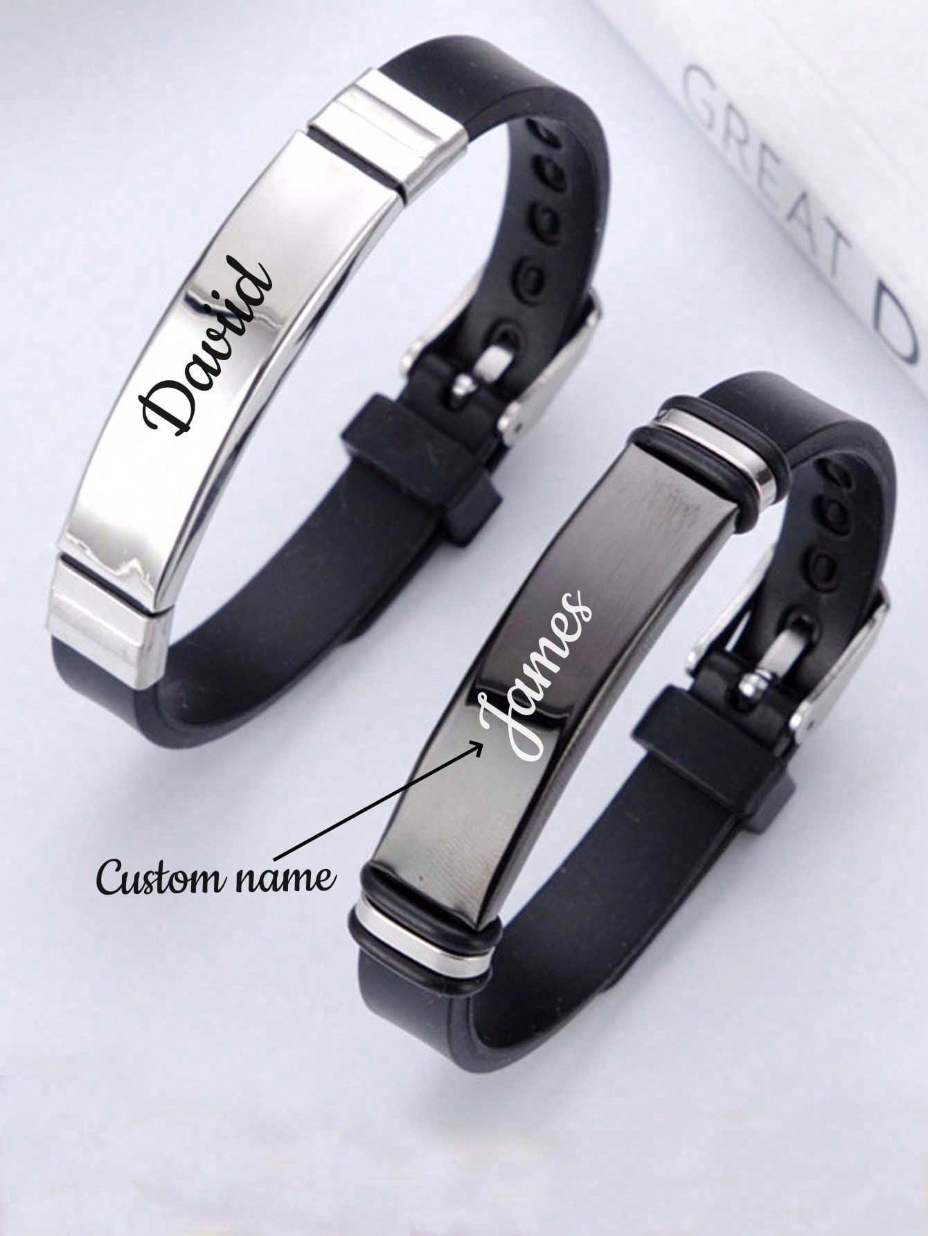 Custom Engraved Alloy Name Bracelet
